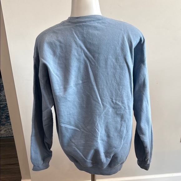 Gildan Medium Newport News Virginia Soft Midweight Floral Blue Sweatshirt - Picture 7 of 9